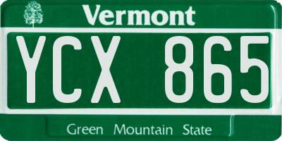 VT license plate YCX865