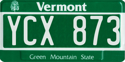 VT license plate YCX873