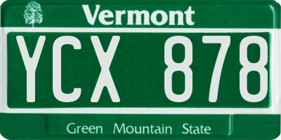 VT license plate YCX878