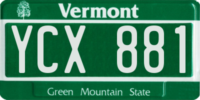 VT license plate YCX881