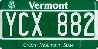VT license plate YCX882