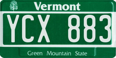 VT license plate YCX883
