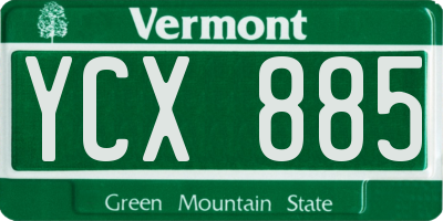 VT license plate YCX885