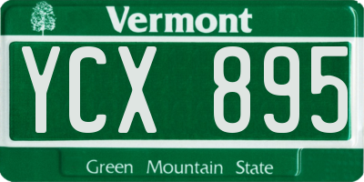 VT license plate YCX895