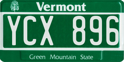 VT license plate YCX896