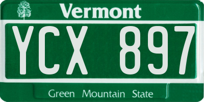 VT license plate YCX897