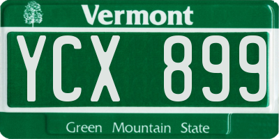 VT license plate YCX899