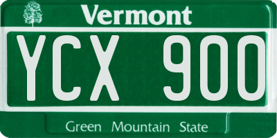 VT license plate YCX900