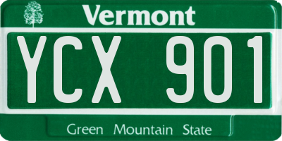 VT license plate YCX901
