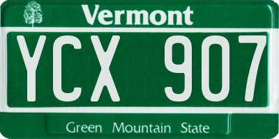 VT license plate YCX907