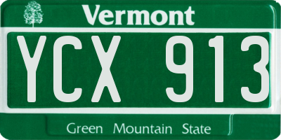VT license plate YCX913