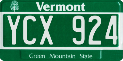 VT license plate YCX924