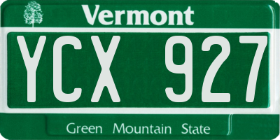 VT license plate YCX927