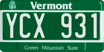 VT license plate YCX931