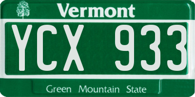 VT license plate YCX933