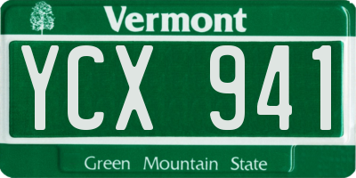 VT license plate YCX941