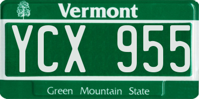 VT license plate YCX955