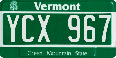 VT license plate YCX967