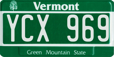 VT license plate YCX969