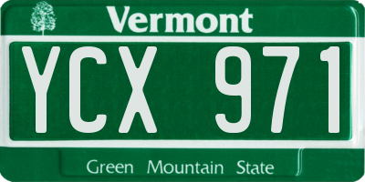 VT license plate YCX971