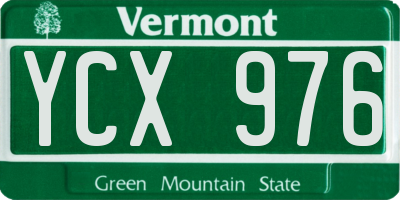 VT license plate YCX976