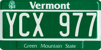 VT license plate YCX977