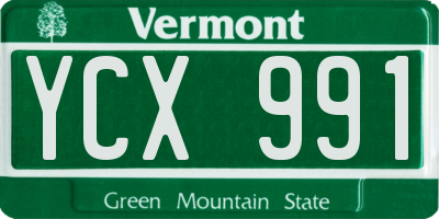 VT license plate YCX991