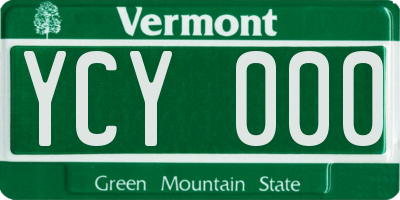 VT license plate YCY000