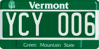 VT license plate YCY006