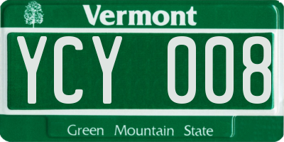 VT license plate YCY008