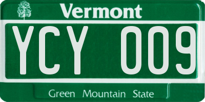 VT license plate YCY009