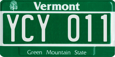 VT license plate YCY011