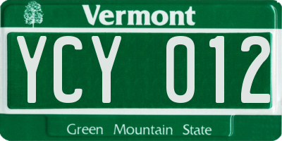 VT license plate YCY012