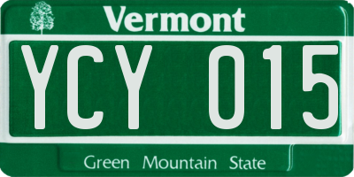 VT license plate YCY015