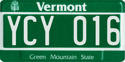 VT license plate YCY016