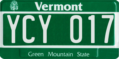 VT license plate YCY017