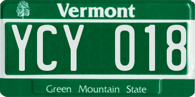VT license plate YCY018