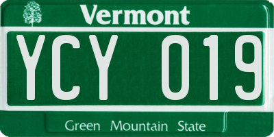 VT license plate YCY019