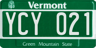 VT license plate YCY021
