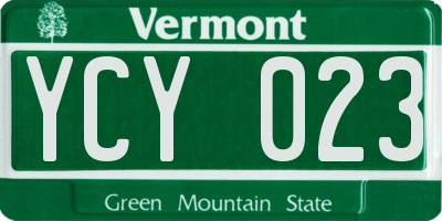 VT license plate YCY023