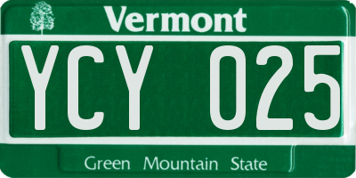 VT license plate YCY025