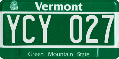 VT license plate YCY027