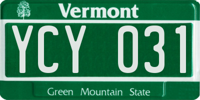 VT license plate YCY031