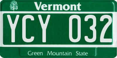 VT license plate YCY032