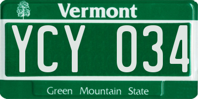 VT license plate YCY034