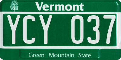 VT license plate YCY037