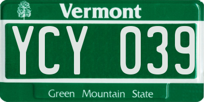 VT license plate YCY039