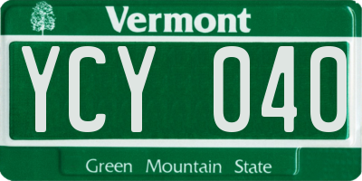 VT license plate YCY040