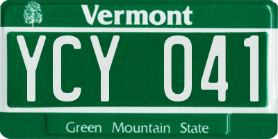 VT license plate YCY041