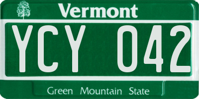 VT license plate YCY042